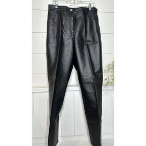 Tower Hill Collection Vintage Black Leather Pants, women's size 12, Great Cond.